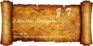 Zabolai Taddeus névjegykártya